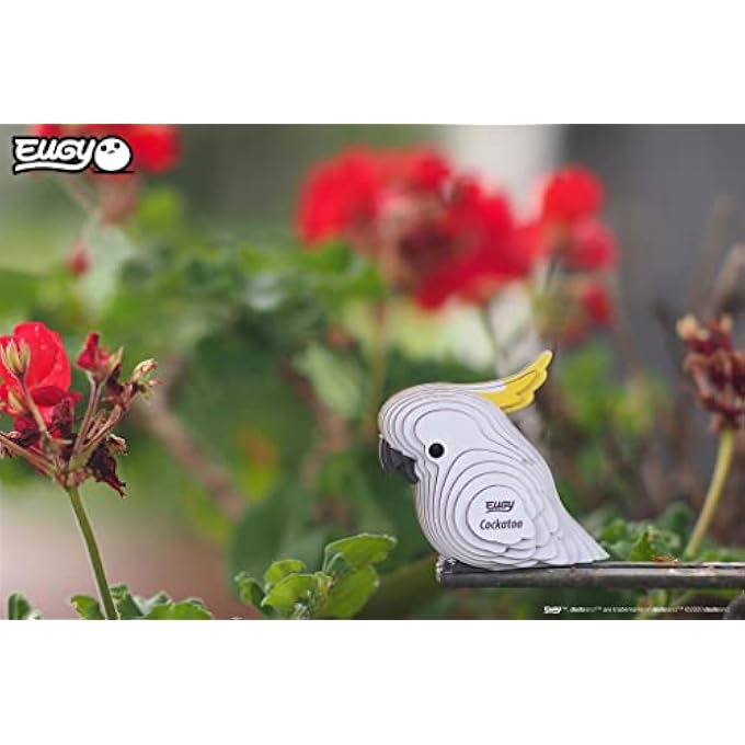 COCKATOO 3D PUZZLE, 22 PIECE ECO-FRIENDLY EDUCATIONAL TOY PUZZLES FOR BOYS, GIRLS & KIDS AGES 6+ - Image 4